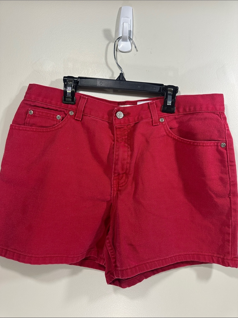 Faded Glory Red Denim Jean Shorts Size 14 - 100% Cotton
